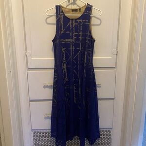 Apt. 9 Blue and Tan High Low Dress